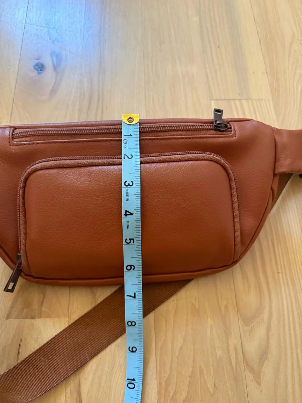 Kibou Travel Diaper Bag/Fanny Pack Vegan Leather Brown 11